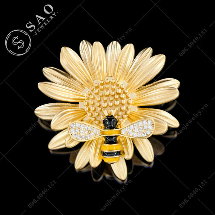 Cài áo hoa cúc ong vàng C819