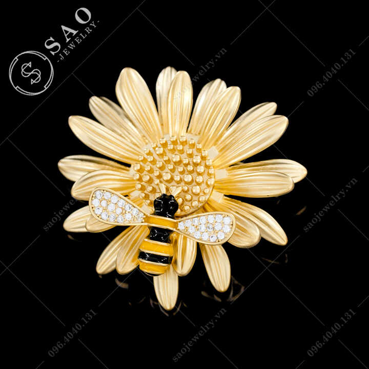Cài áo hoa cúc ong vàng C819