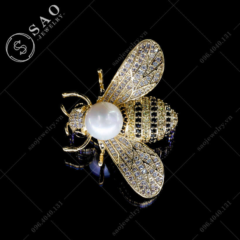 Cài áo nữ ong đính đá cao cấp SAO - C100