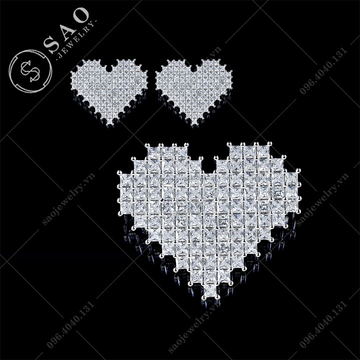 Bộ trang sức trái tim đính đá cao cấp SAO - BTS02