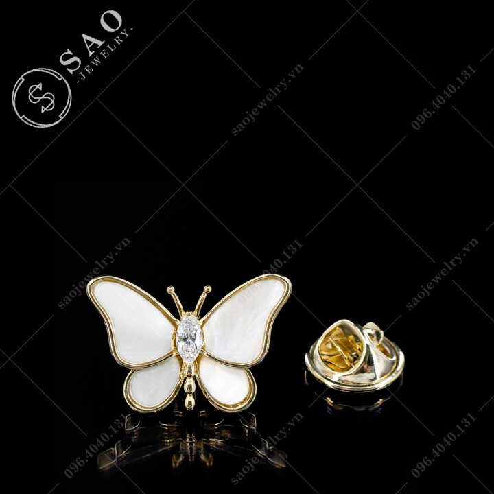 Khuy cài áo bướm phối vỏ sò cao cấp SAO-K106
