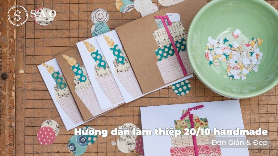 Hướng dẫn làm thiệp 20/10 handmade đơn giản mà đẹp